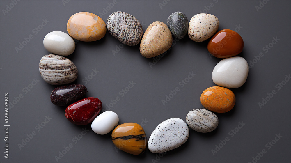 minimalist heart-shaped stone garland minimalist heart-shaped stone garland