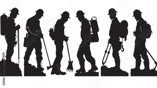 Six Silhouettes of Workers.