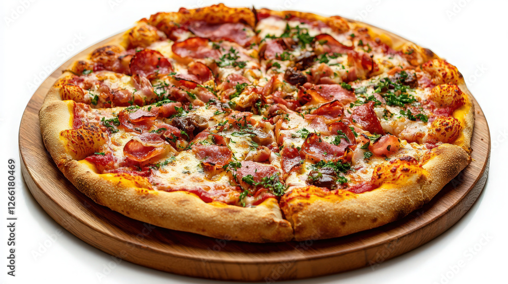 Delicious Pizza with Crispy Crust and Toppings Delicious Pizza with Crispy Crust and Toppings