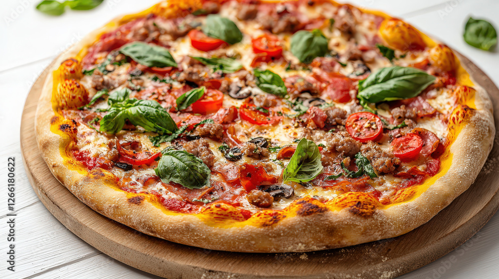 Delicious Pizza with Crispy Crust and Toppings Delicious Pizza with Crispy Crust and Toppings