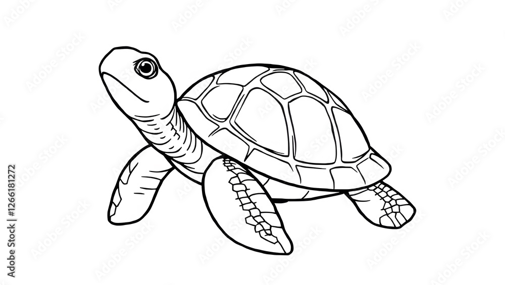 Fototapeta premium black and white turtle pictures for coloring