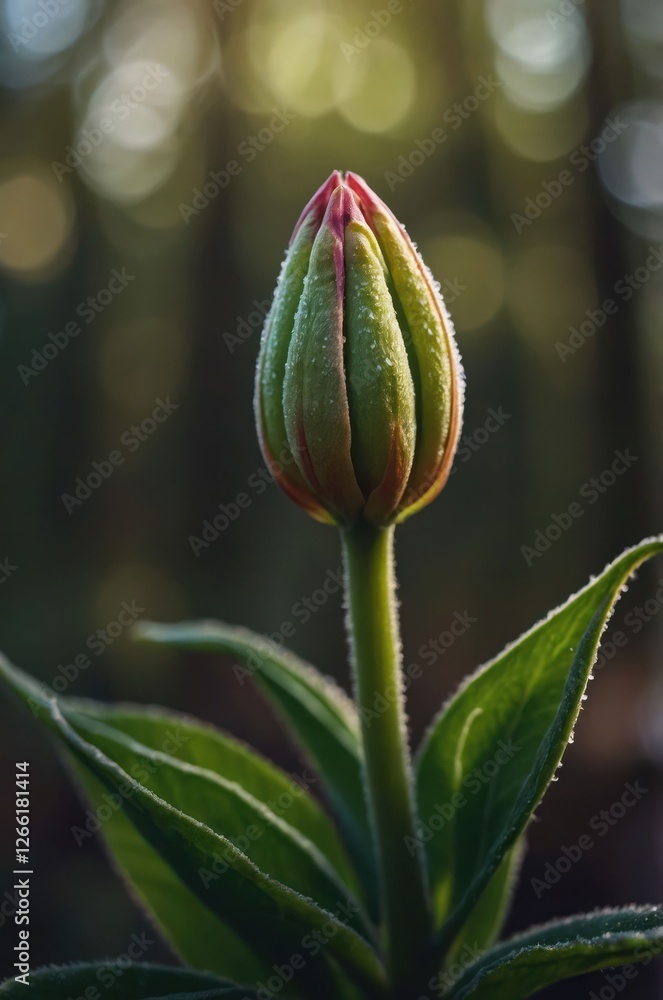 A close-up of a budding flower, showcasing its colors and textures in a natural setting. A close-up of a budding flower, showcasing its colors and textures in a natural setting.