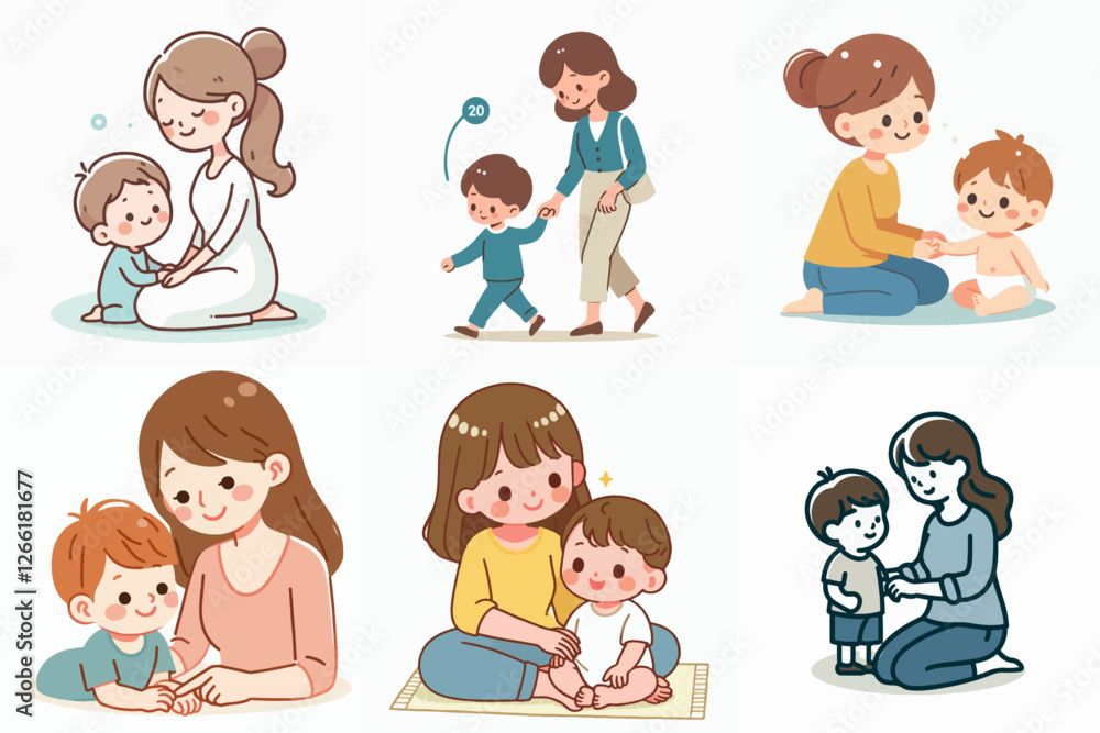 vector illustration of mother and child vector illustration of mother and child