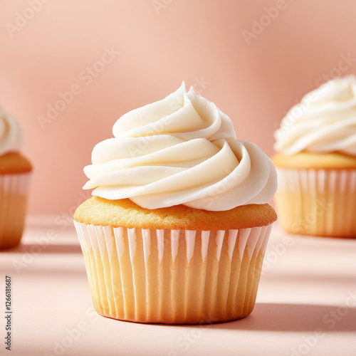 Classic Vanilla Cupcake with Smooth White Frosting