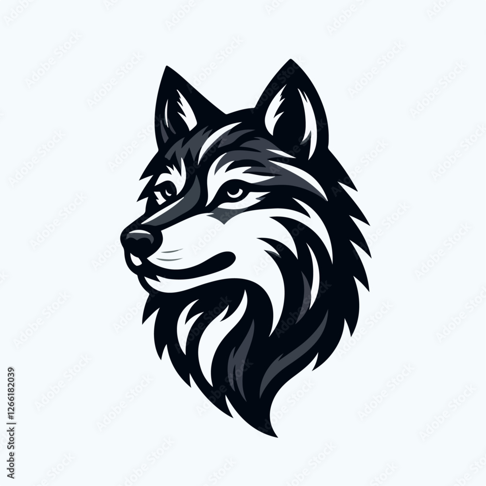 Fototapeta premium wolf head vector illustration or logo