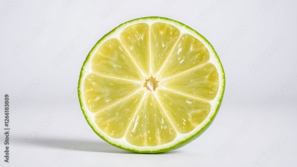 Vibrant Single Slice of Fresh Lime – Citrus Fruit Close-Up Vibrant Single Slice of Fresh Lime – Citrus Fruit Close-Up