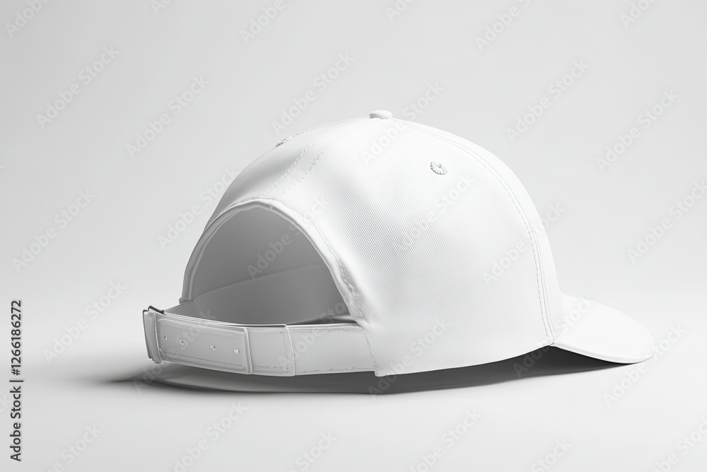 White Baseball Cap Back View Mockup Display White Baseball Cap Back View Mockup Display