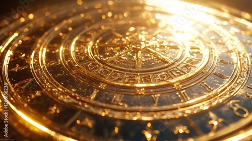 Wallpaper Mural golden celestial clockwork detail Torontodigital.ca