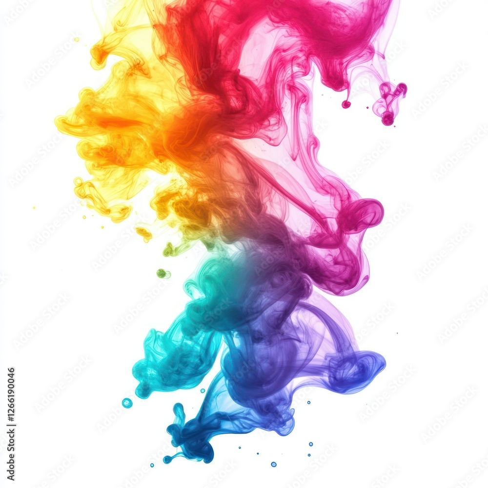 Obraz premium A vibrant swirl of colorful ink dispersing in water, creating an artistic visual effect.
