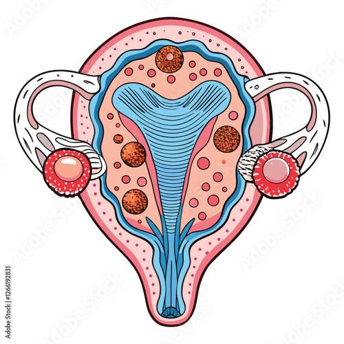 Microscopic view of a pale pink human ovary showcasing numerous follicles in various stages of development, emphasizing their soft, delicate texture.