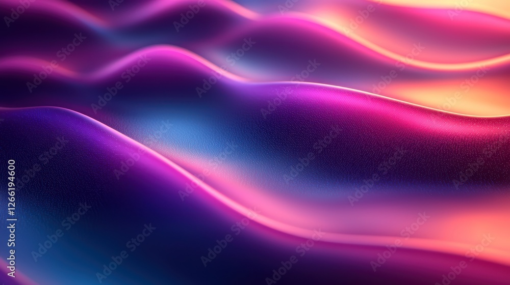 Obraz premium Abstract Purple Pink and Blue Wavy Landscape
