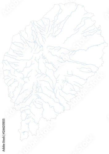 vector map of waterways in sao tome and principe country with black and white color