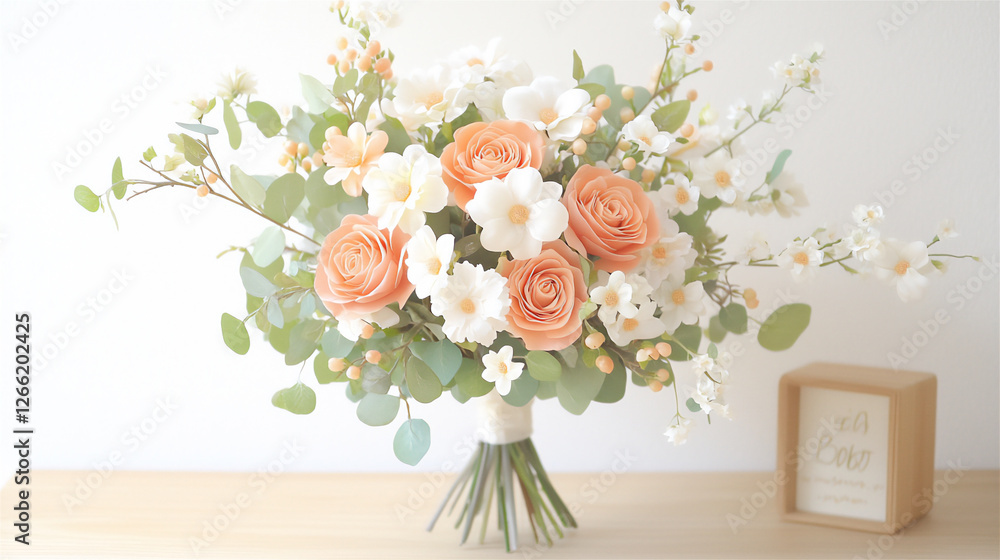 Obraz premium minimalist romantic bouquet
