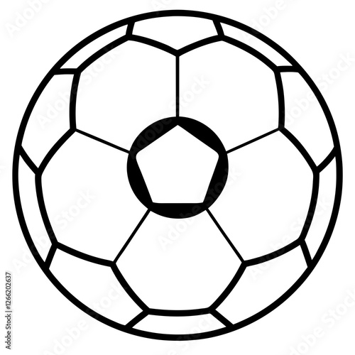 Soccer ball line art vector illustration 