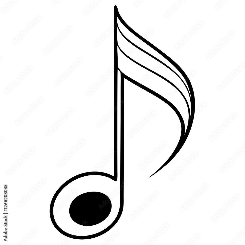 Musical note line art vector illustration Musical note line art vector illustration