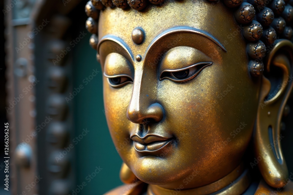 Close-up of Buddha's face with serene expression and intricate carvings , buddha, culture Close-up of Buddha's face with serene expression and intricate carvings , buddha, culture