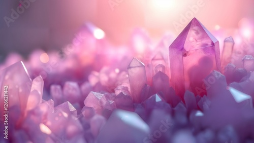 Ethereal Kunzite Crystal Background with Radiant Fusion of Soft Colors for Creative Design Inspiration
