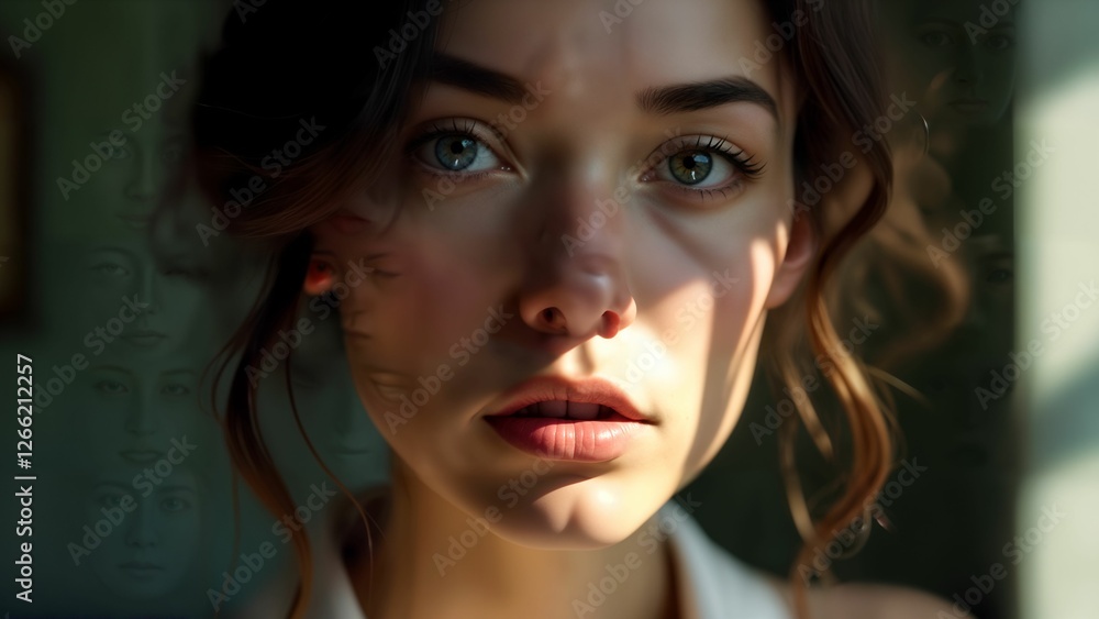 An Artistic Portrait Merging Classical Techniques with Contemporary Themes to Create Depth and Realism An Artistic Portrait Merging Classical Techniques with Contemporary Themes to Create Depth and Realism