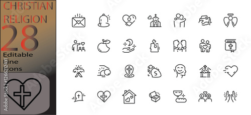 christian religion icon set cannot be edited already expanded and merged