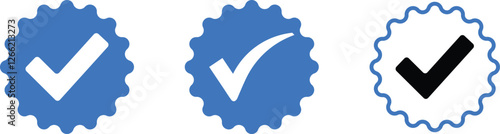 Verified Checkmark Icon in Blue. Verified Checkmark Badges.