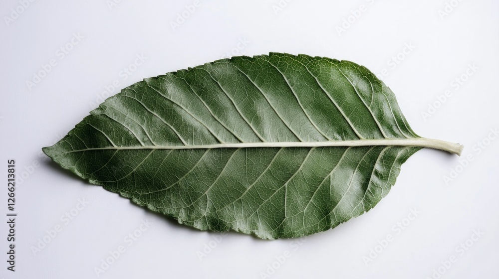 Obraz premium Single Green Leaf Nature Texture Eco Friendly Botany Plant Organic Sustainable Clo