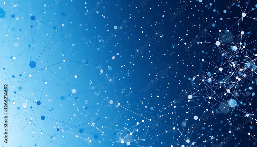 Interconnected Network of Data Points on Blue Gradient Background Interconnected Network of Data Points on Blue Gradient Background