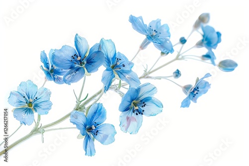 Blue Forget Me Not Isolated on White Background. Beautiful Forget Me Not Flower