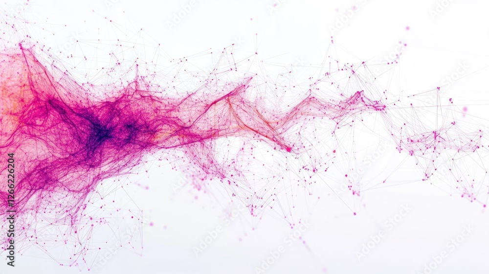 Abstract Pink Nebula: A Digital Artwork of Interconnected Points and Lines Abstract Pink Nebula: A Digital Artwork of Interconnected Points and Lines