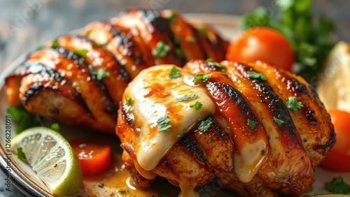 Salsa de catchup con maionese ahogada en pollo al asado, glaze, grilled chicken, mayonnaise photo