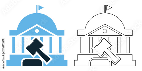 Constitutional law icon vector, legal, government and rights pictogram symbol ui and ux design, glyphs and stroke line