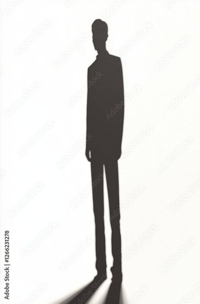 silhouette of a man looking up. minimalist and contemplative composition.