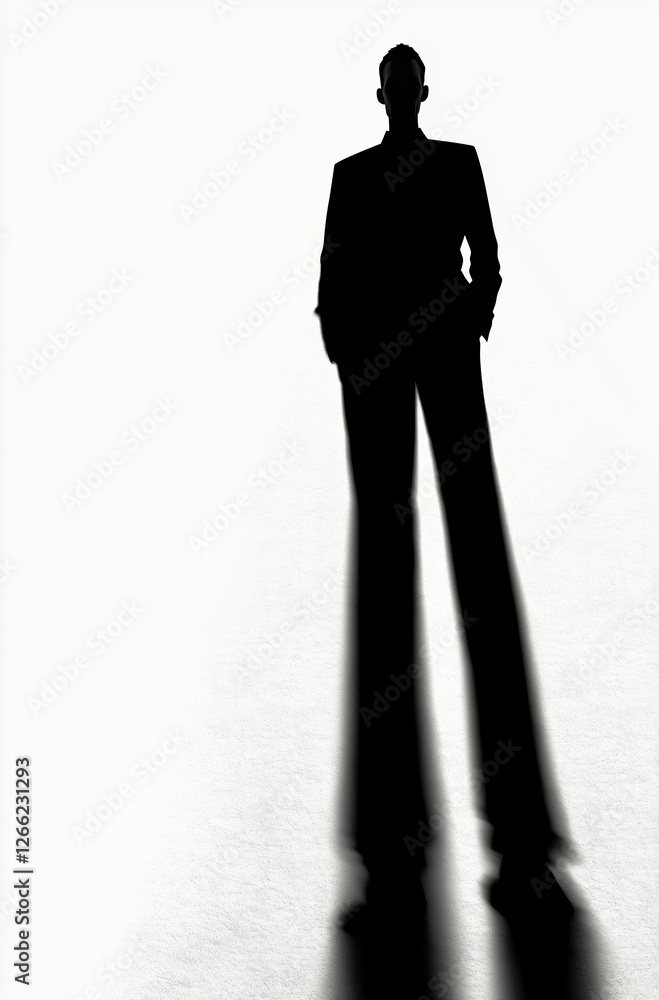 silhouette of a man looking up. minimalist and contemplative composition.