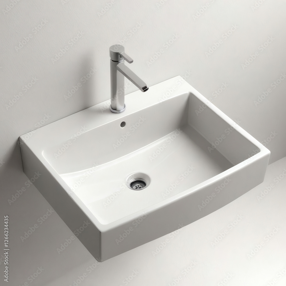 Fototapeta premium 3D image of a sink, isolated white background