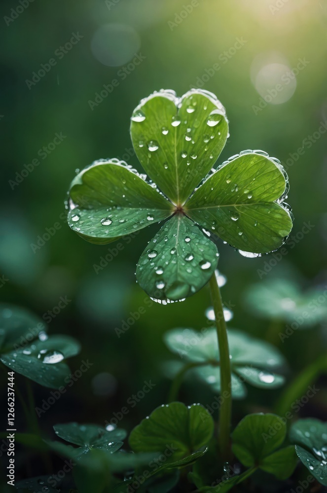 A close-up of a clover leaf with water droplets, symbolizing nature's beauty. A close-up of a clover leaf with water droplets, symbolizing nature's beauty.