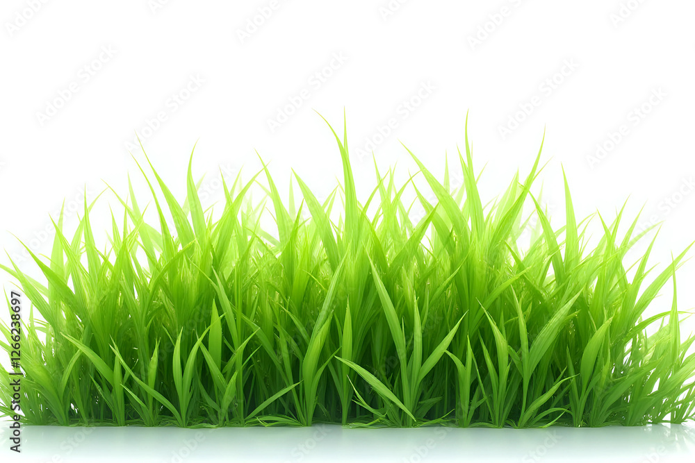 Fototapeta premium green fresh easter grass isolated on white background