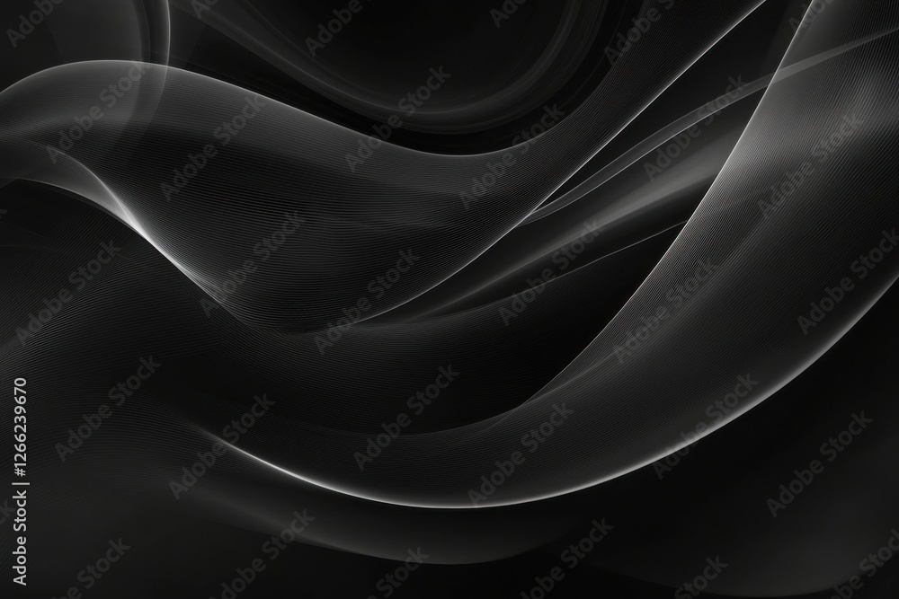 Fototapeta premium Abstract Waves of Light and Shadow in Dark Background Composition