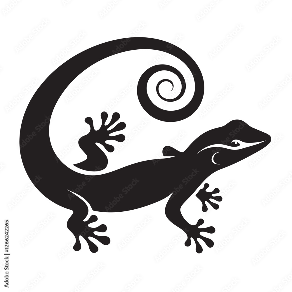 Obraz premium Stylized gecko illustration.