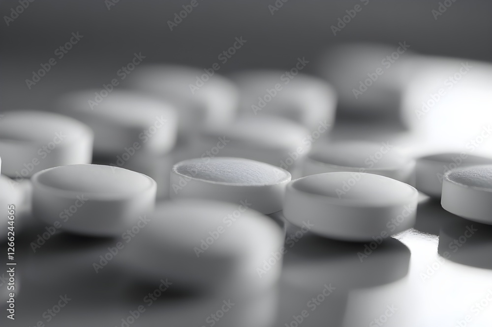 Close-up of colorful tablets and pills, reflecting innovation in the world of medical science Close-up of colorful tablets and pills, reflecting innovation in the world of medical science
