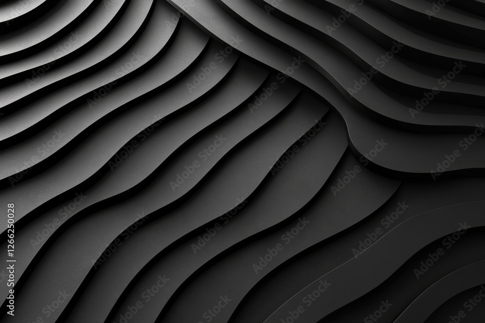 Obraz premium Abstract Black Waves on Textured Surface for Modern Design
