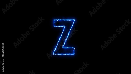 a b c d e f g h i j k l m n o p q r s t u v w x y z neon animated neon electric blue arc reactor alphabet letters 4k looping animated photo