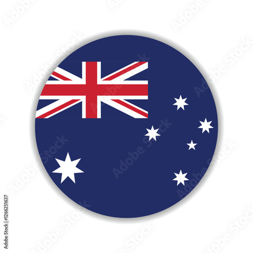 Australia circle flag logo icon digital vector illustration