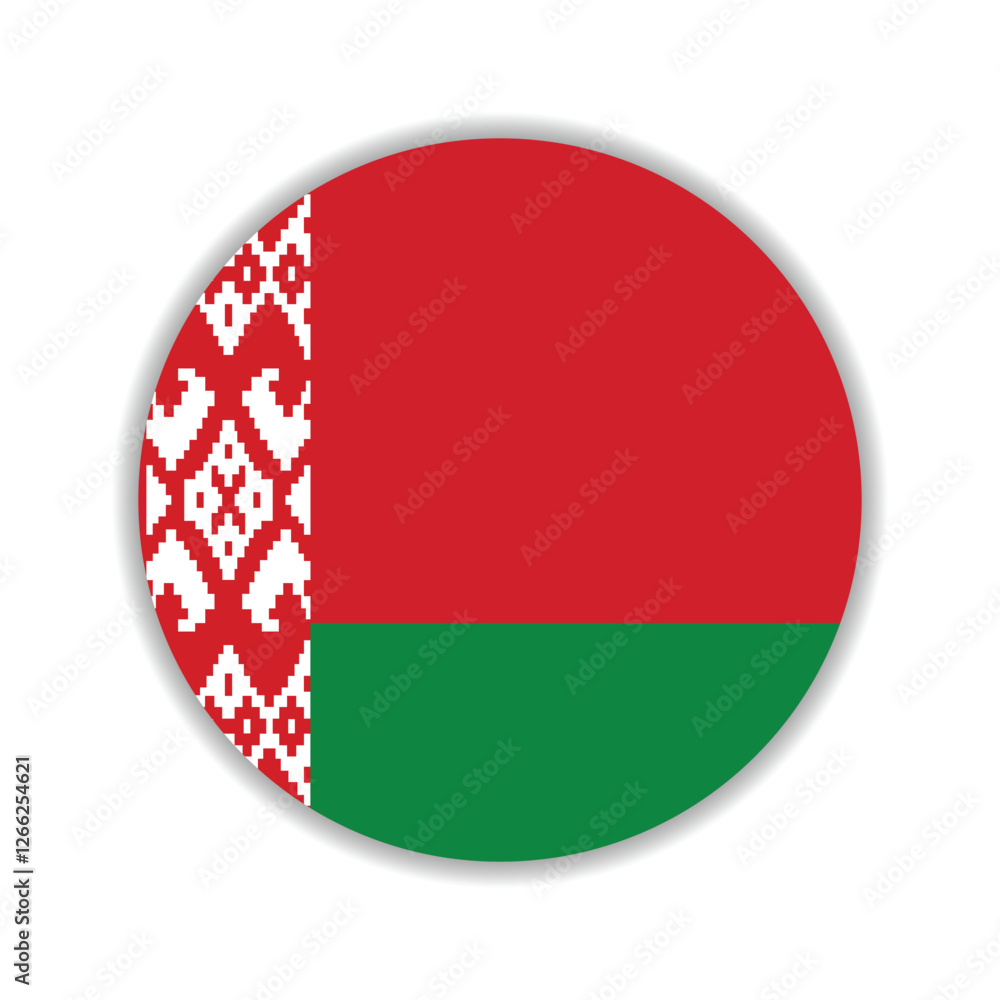Fototapeta premium Belarus circle flag logo icon digital vector illustration