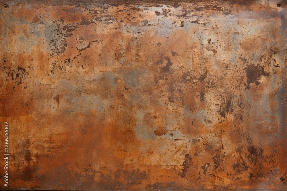 Close-up View of a Rusty Metal Plate Textured Background with Orange and Blue Patina Perfect for Industrial or Grunge Design Projects Close-up View of a Rusty Metal Plate Textured Background with Orange and Blue Patina Perfect for Industrial or Grunge Design Projects