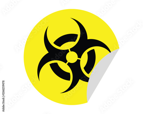 Biohazard Sticker - Yellow Circular Symbol