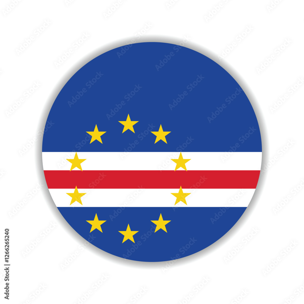 Cape Verde circle flag logo icon digital vector illustration Cape Verde circle flag logo icon digital vector illustration