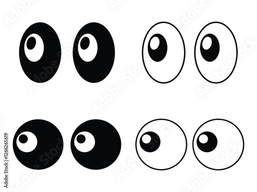 Set of editable vector eyes looking symbol design illustration isolated on transparent background