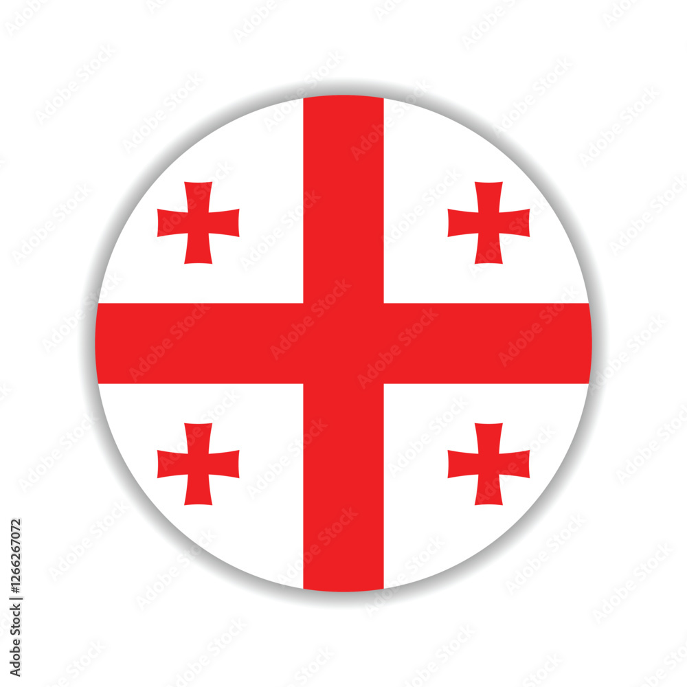 Obraz premium Georgia circle flag logo icon digital vector illustration