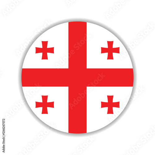 Georgia circle flag logo icon digital vector illustration