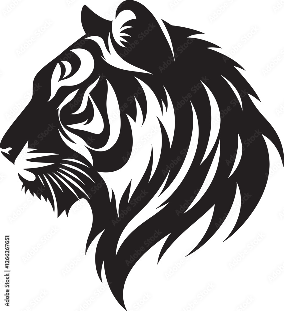 Obraz premium Stylized tiger head profile.