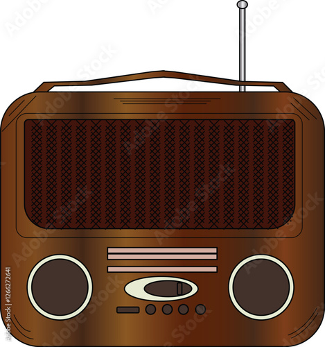 the illustration of classic 80's radio